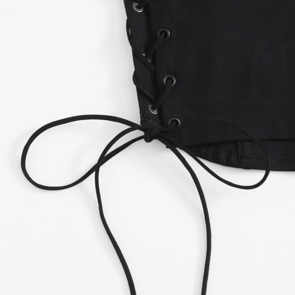 NEW Black Side Lace up Strapless Corset Top - Picture 14 of 14